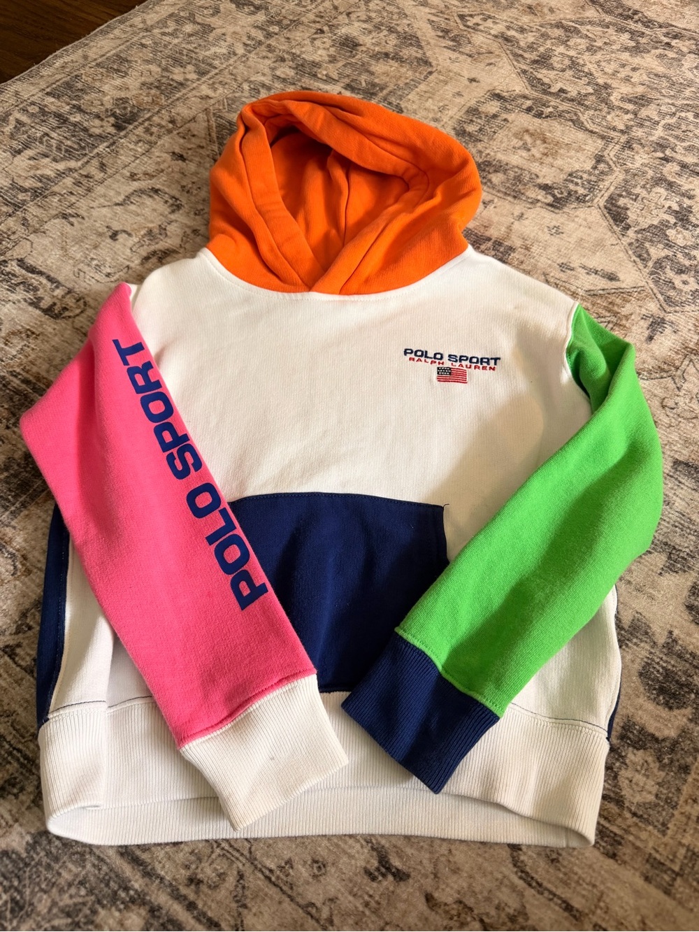 Polo Sport Ralph Lauren Colorblock Pullover Hoodie Size M (8-10)